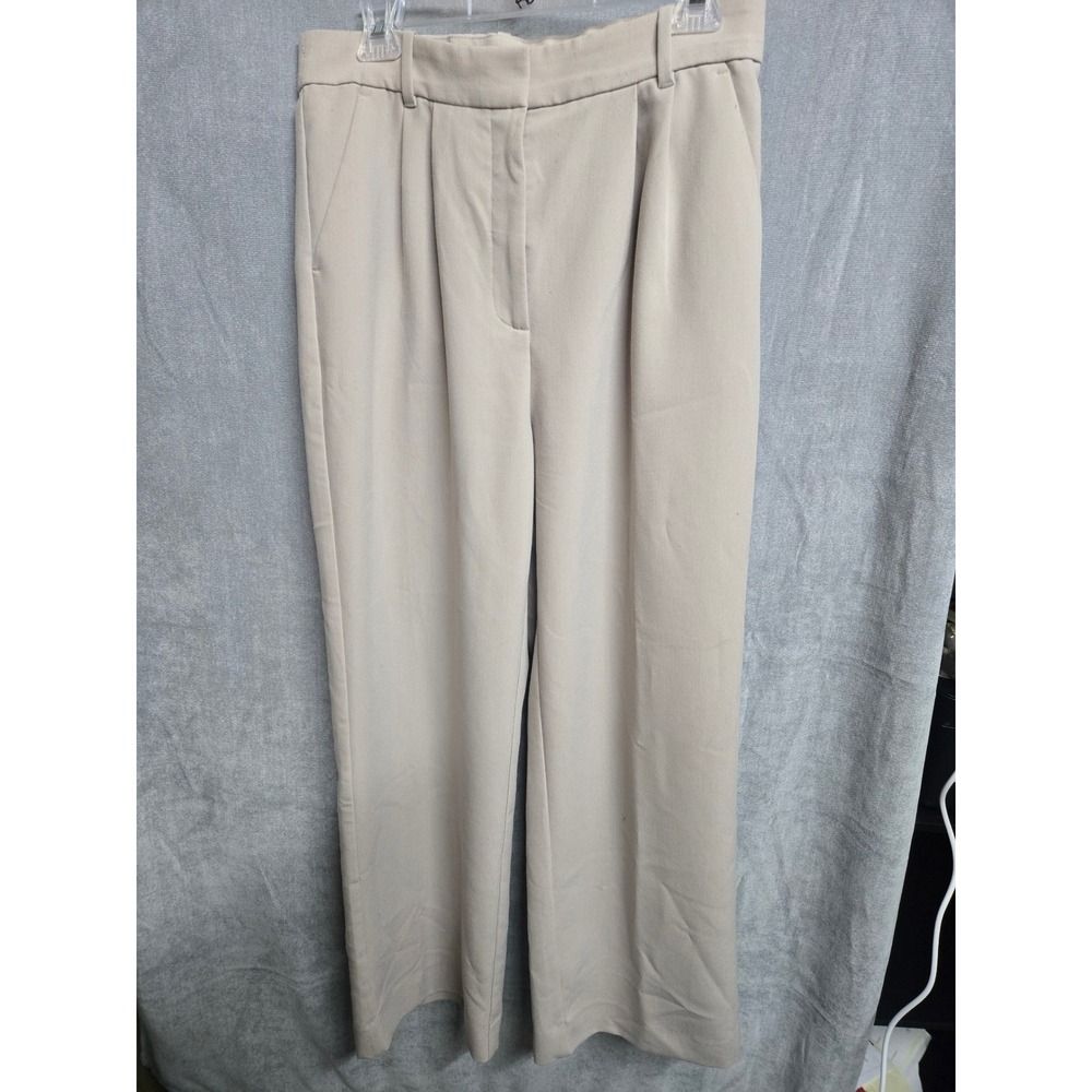 Abercrombie & Fitch Tan Pleated Wide Leg Trousers Mens 30R Beige 156F0610